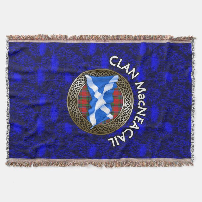 Manta Clan MacNeacail Tartan Knot & Flag (Anverso)