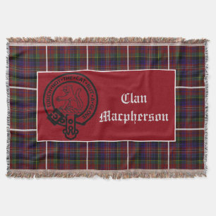 Manta Clan Macpherson Escudo Badge & Tartan Throw
