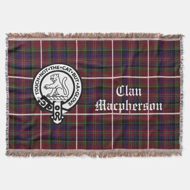 Manta Clan Macpherson Tartan & Escudo (Anverso)