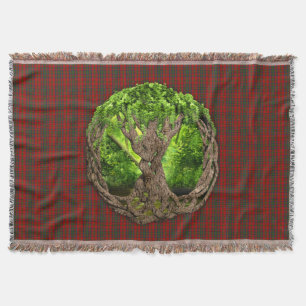Manta Clan Matheson Tartán Y Árbol Celta De La Vida