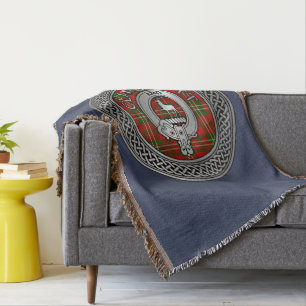 Manta Clan Scott Escudo y Tartan Knot Throw Blanket