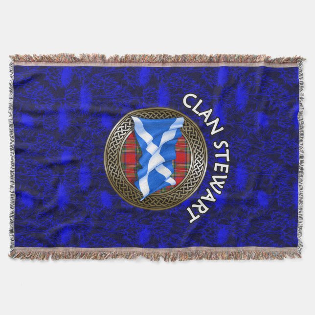 Manta Clan Stewart Tartan Knot & Flag (Anverso)
