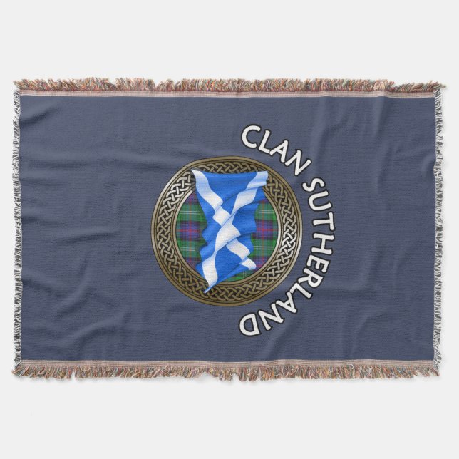Manta Clan Sutherland Tartan Knot & Flag (Anverso)