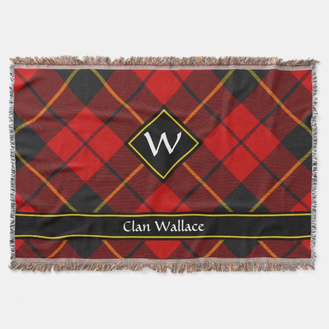 Manta Clan Wallace Tartan Throw Blanket (Anverso)