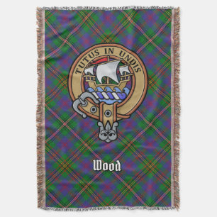 Manta Clan Wood Crest sobre Tartán