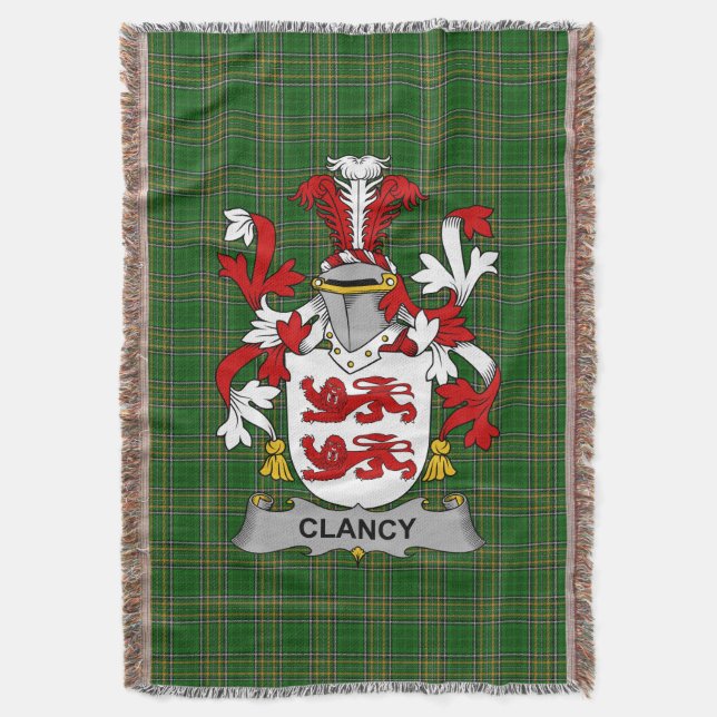 Manta Clancy irlandés o McClancy Coat of Arms Family Cre (Frente vertical)