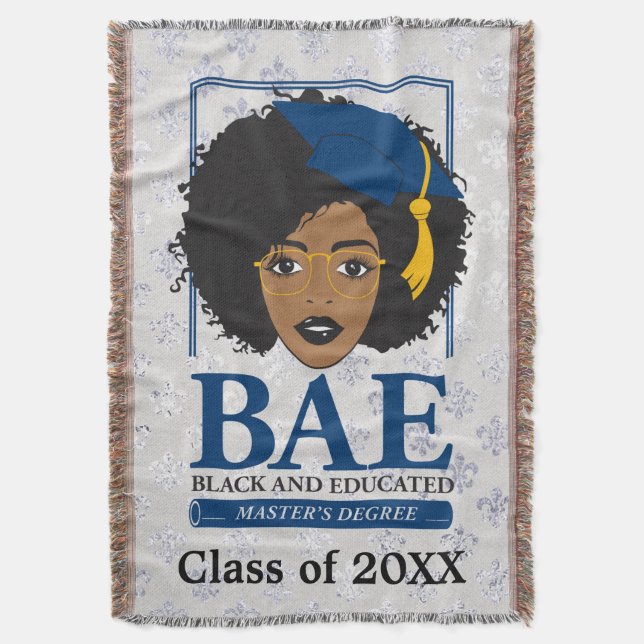 Manta Clase personalizada del maestro negro y educado (Frente vertical)