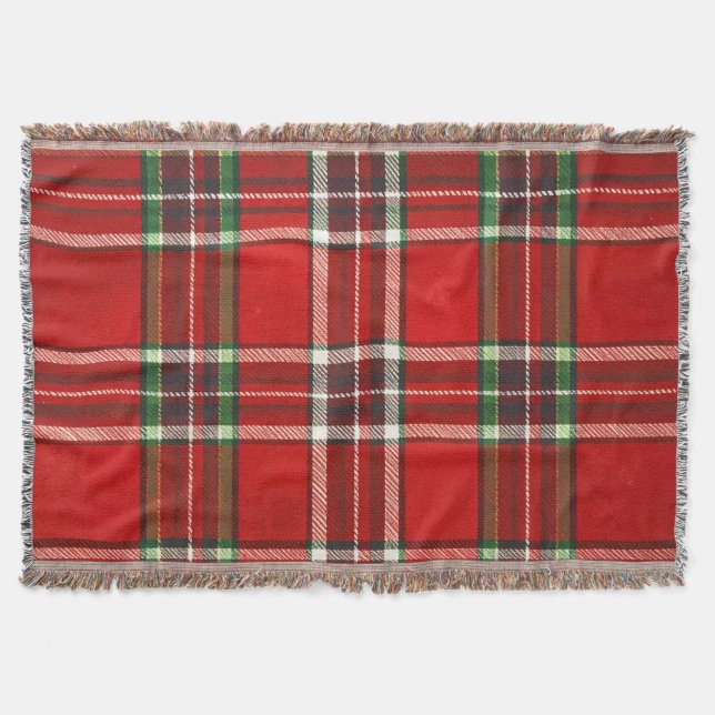 Manta Clásica a Cuadros  Rojo (Anverso)