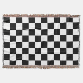 Manta Clásico blanco con estilo cuadrado negro