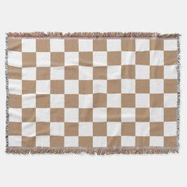 Manta Clásico Blanco con Estilo de Cuadrados Rubios