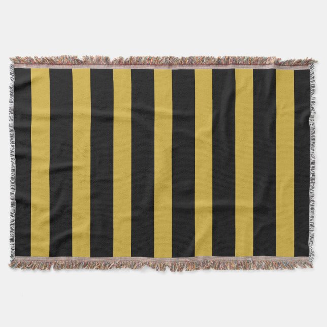 Manta Classic Black and Metallic Gold Vertical Striped (Anverso)