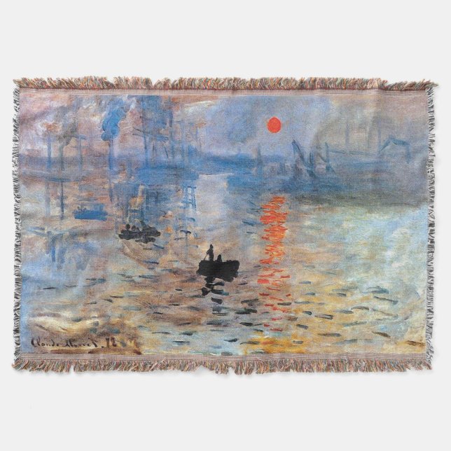 Manta Claude Monet Impresión Amanecer Póster Lienzo Prin (Anverso)