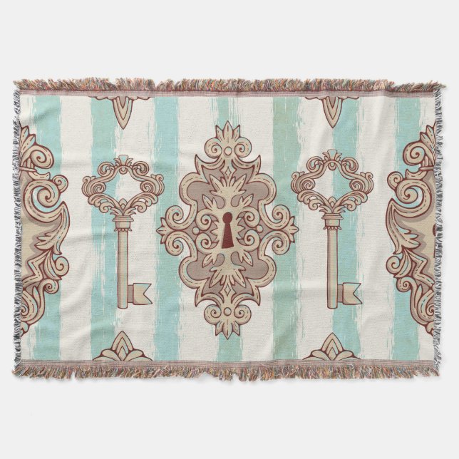 Manta Claves de época, cerraduras: patrón de mano libre. (Anverso)