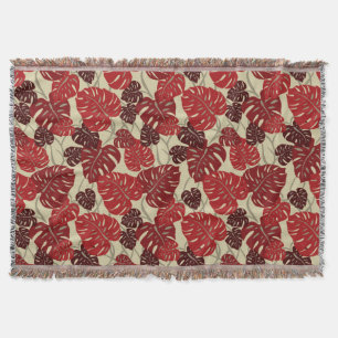 Manta Cliff Hanger Hawaiana Monstera Leaf Throw Blanket