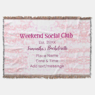 Manta club social del fin de semana rosa brillo despedid