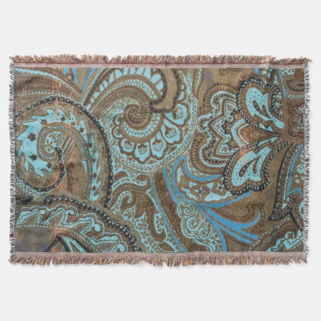 Manta Cobertor Paisley Damask (Anverso)