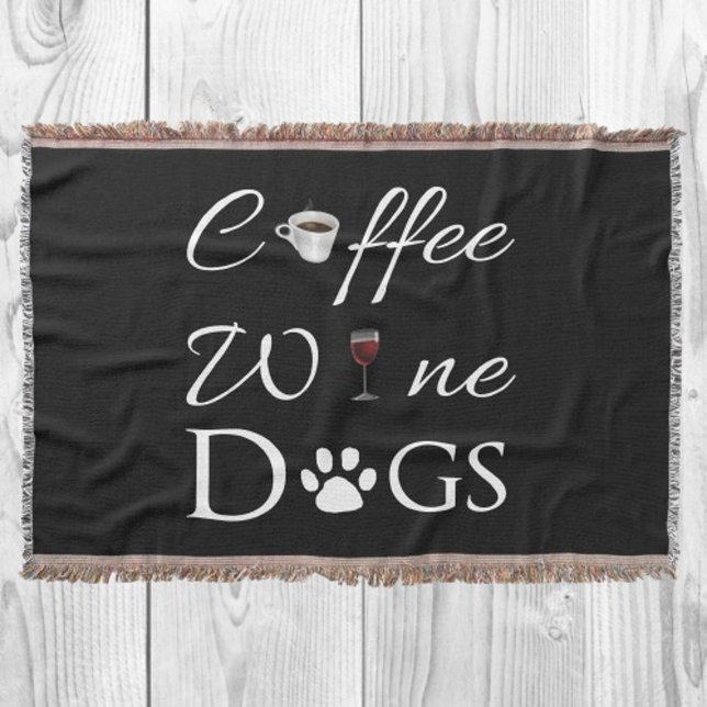 Manta Coffee Wine Dogs Throw Blanket (Coffee Wine Dog Throw Blanket)