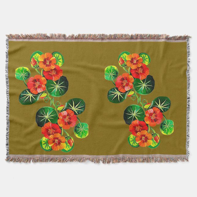 Manta coleção Flores do Brasil capuchinha,  (Anverso)