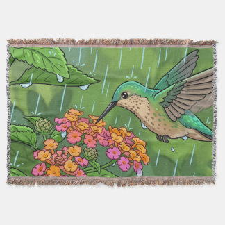 Manta Colibrí bebiendo néctar de flores de Lantana i