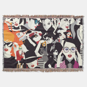 Manta Collage de chicas de moda: arte pop