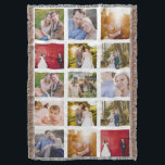 Manta Collage de fotos 15 fotos Blanco<br><div class="desc">15 foto diseño collage arrojar manta. ¡Un gran regalo para los niños universitarios! Ahora disponible con marcos de fotos en negro o rojo. Foto cortesía del fotógrafo Boda de Leeds,  John Hope. Visitarlo en http://www.johnhopephotography.com</div>