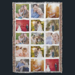 Manta Collage de fotos 15 fotos Blanco<br><div class="desc">15 foto diseño collage arrojar manta. ¡Un gran regalo para los niños universitarios! Ahora disponible con marcos de fotos en negro o rojo. Foto cortesía del fotógrafo Boda de Leeds,  John Hope. Visitarlo en http://www.johnhopephotography.com</div>