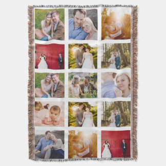 Manta Collage de fotos 15 fotos Blanco