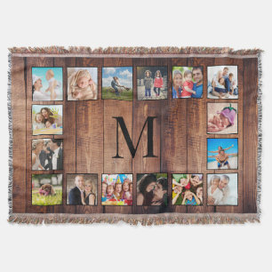 Manta Collage de fotos familiar personalizado recuperó m