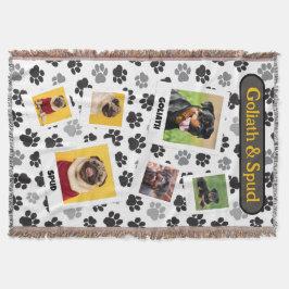 Manta Collage de Fotos Personalizadas Patas de Cachorro