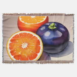 Manta Color de agua brillante naranja