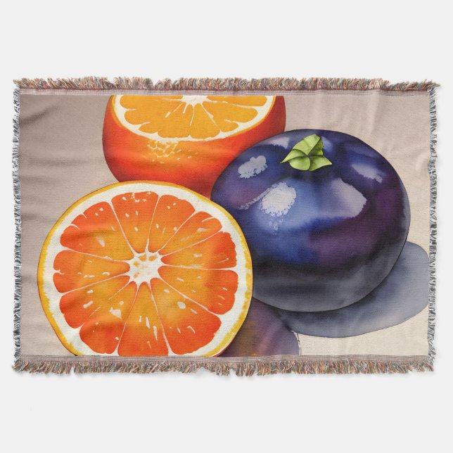 Manta Color de agua brillante naranja (Anverso)