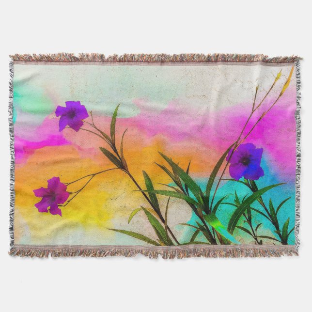 Manta Color de amor de Petunias mexicanas (Anverso)