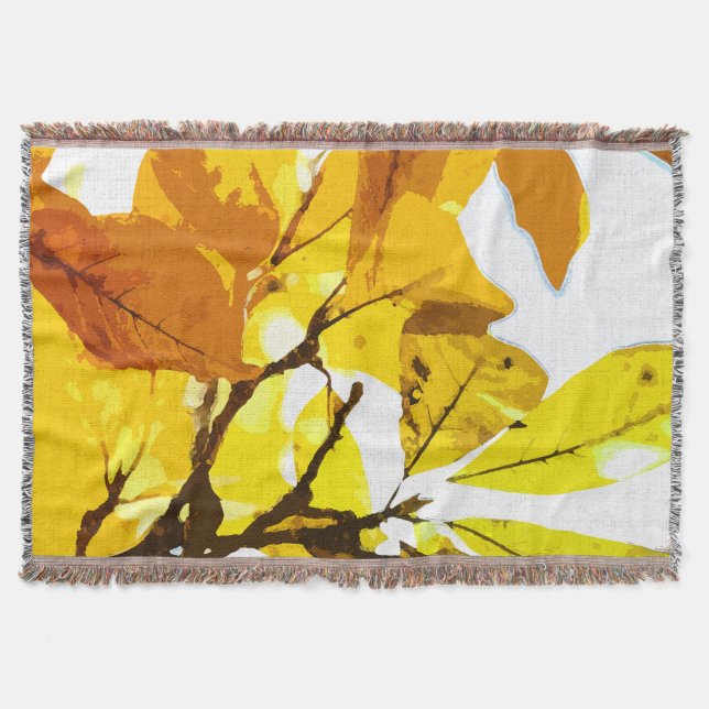 Manta Colores de otoño, hojas (Anverso)