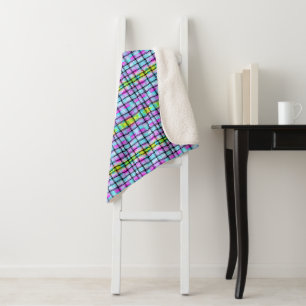 Manta Colorida de Plaid con Sherpa