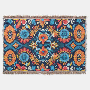 Manta Colorida elegancia floral de Boho: Vibrante Mandal