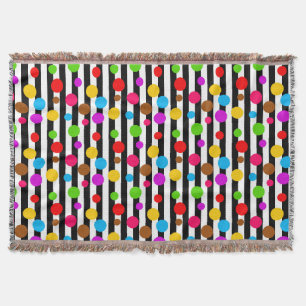 Manta Coloridas franjas de puntos de polka