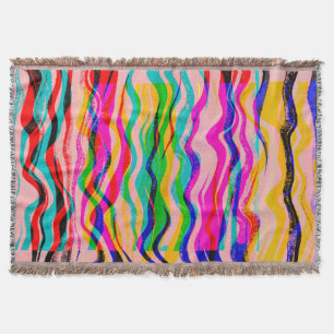 Manta Coloridas Rayas Onduladas Abstractas Dibujadas a M