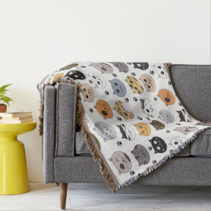 Manta Colorido Cute Funny Cats & Paw Pattern
