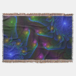 Manta Colorido Luminoso Abstracto Moderno Trippy Fractal