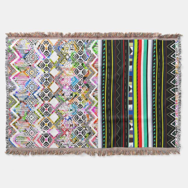 Manta Coloridos patrones tribales aztecas (Anverso)