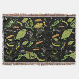 Manta Columnas de orugas y hojas