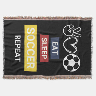 Manta Coma, duerme, fútbol, repite