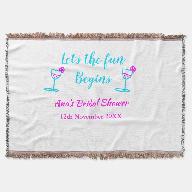 Manta Comencemos divertidos regadera de boda de vid de p (Anverso)