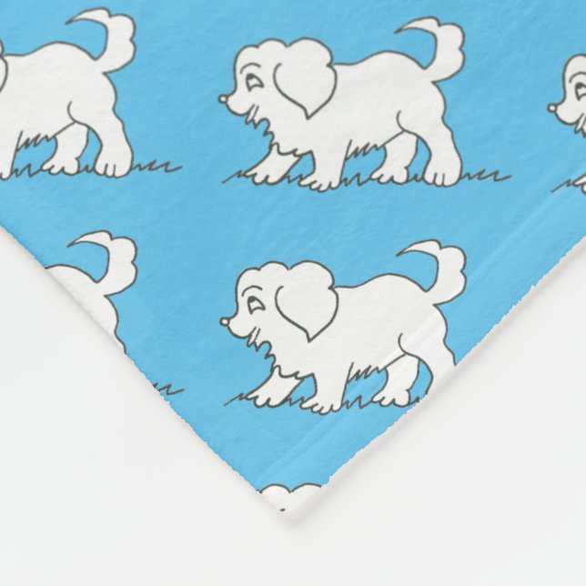 manta con dibujos de cachorro retro/vintage (Esquina)