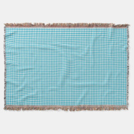 Manta con estampado de gingham azul y blanco