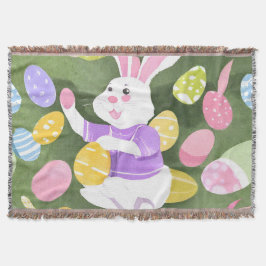 Manta conejito con huevos de Pascua