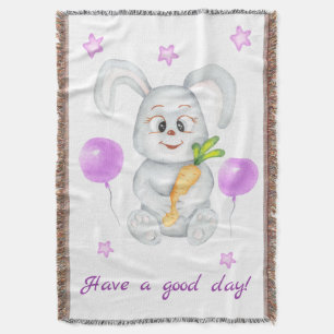 Manta Conejo lindo para un Poster de ánimo positivo