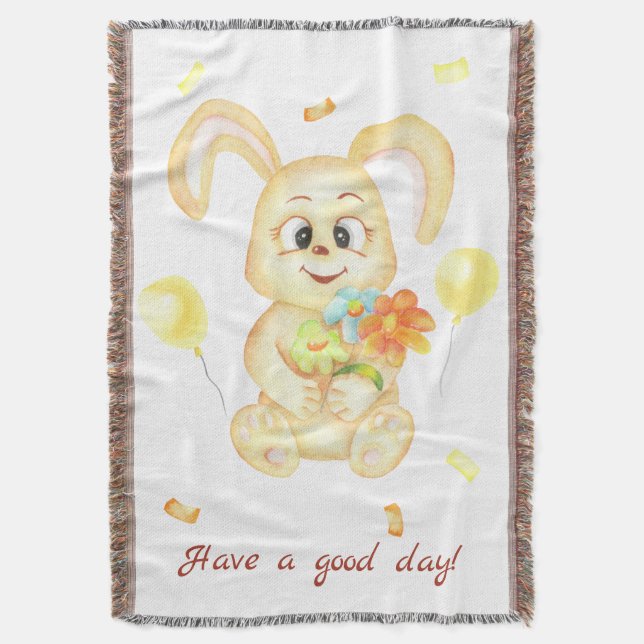 Manta Conejo lindo para un Poster de ánimo positivo (Frente vertical)