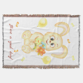 Manta Conejo lindo para un Poster de ánimo positivo