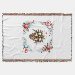 Manta Cono De Pino Rodeado De Hierba Y Ornamentos